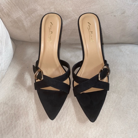 Women's black open toe stiletto sandals size 9 - Picture 4 of 4